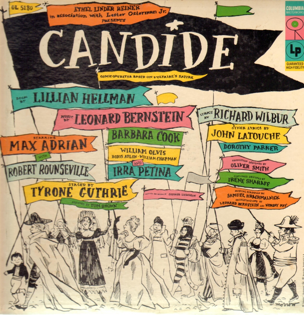 Carátula del disco "Candide" con el elenco del estreno en Broadway