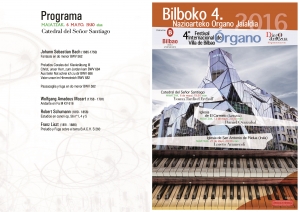 Programa del concierto de Yoann Tardivel Erchoff. Catedral de Bilbao 6-IV-2016