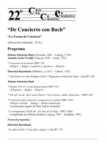 Obras que integran el “De Concierto con Bach” - “La Forma de Concierto”. Patxi García Garmilla. Catedral de Bilbao. 21-VII-2016