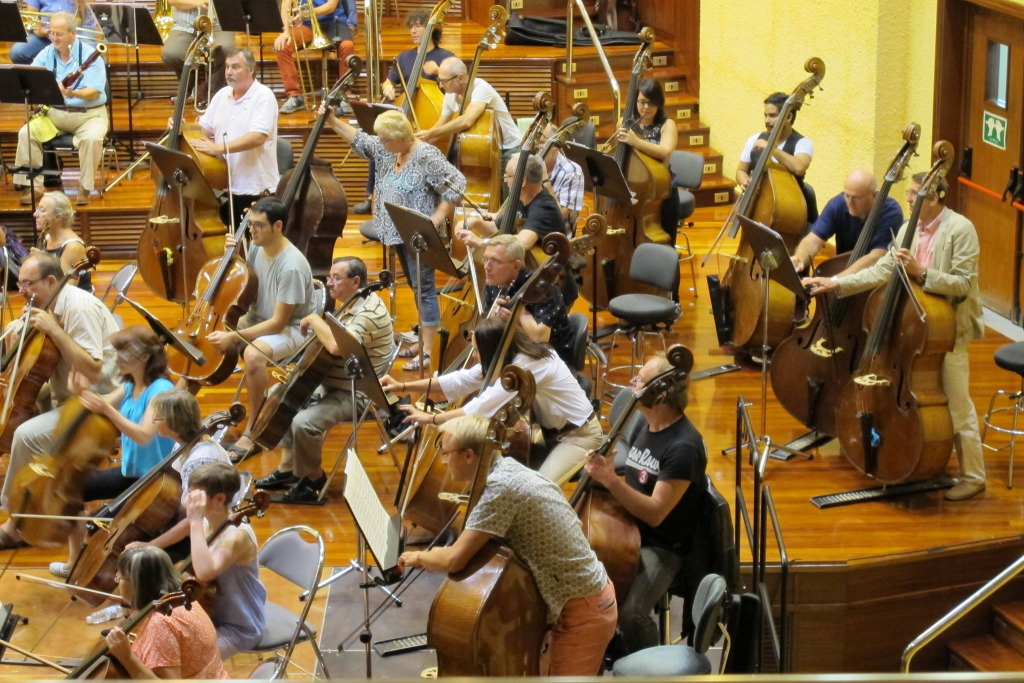 Detalle del enorme aparato orquestal del 'Te Deum'. Foto: fcbk de la Euskadiko Orkestra